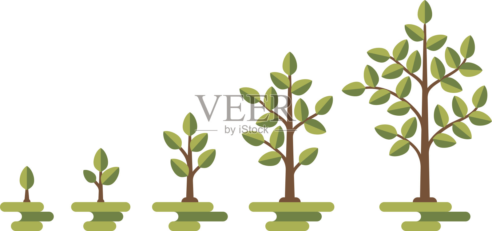 绿树生长矢量图设计元素图片