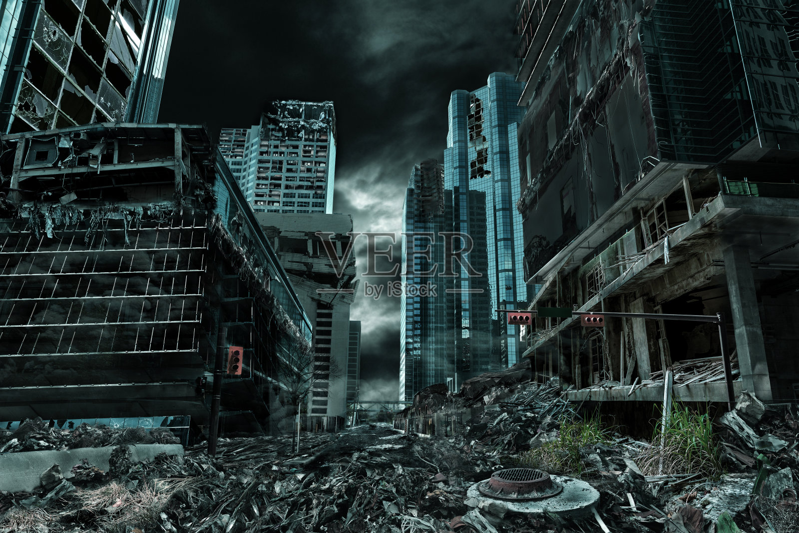 毁灭和废弃城市的电影写照照片摄影图片