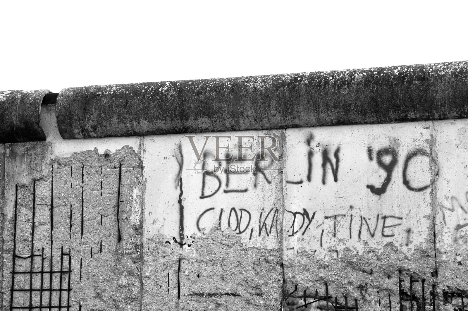 柏林墙黑色和白色照片摄影图片