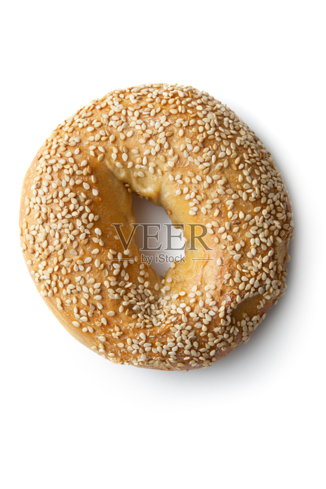 面包:白背景上孤立的百吉饼照片摄影图片
