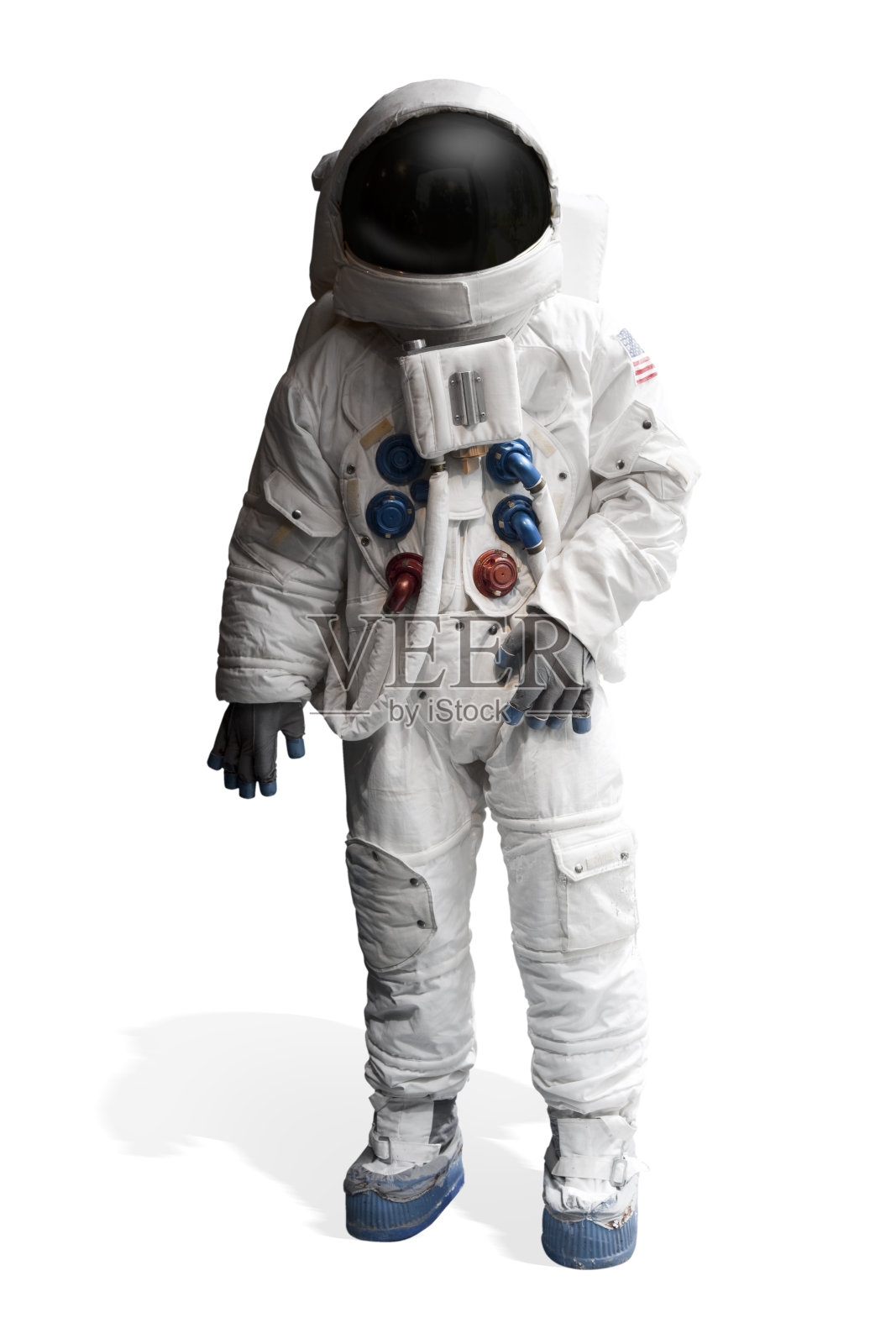 宇航员被隔离在白色背景中。照片摄影图片