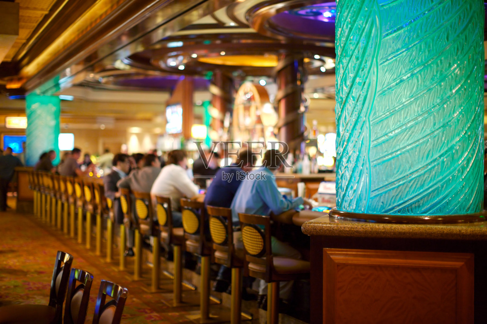 拉斯维加斯赌场拥挤的酒吧照片摄影图片