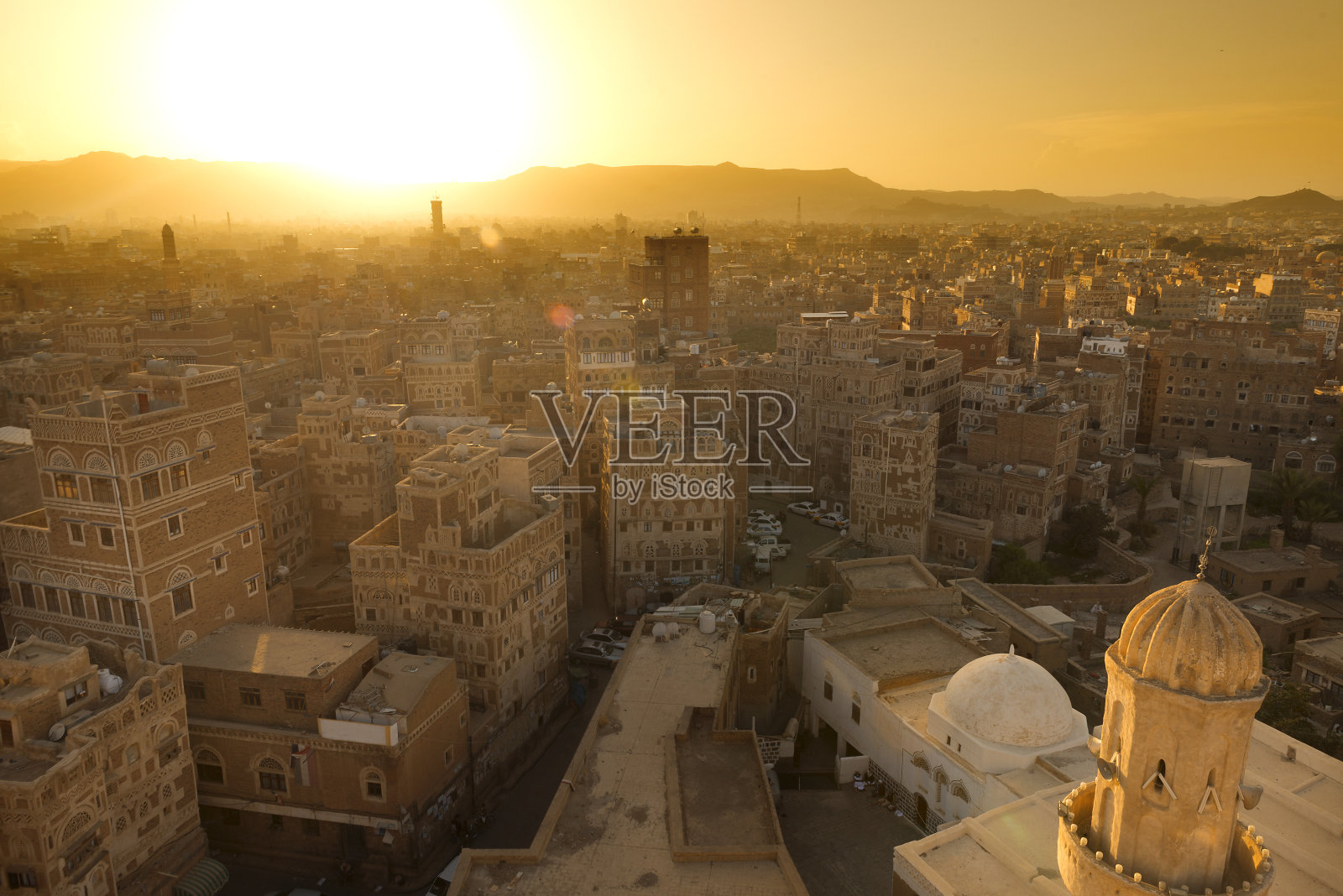 也门萨那的老房子照片摄影图片