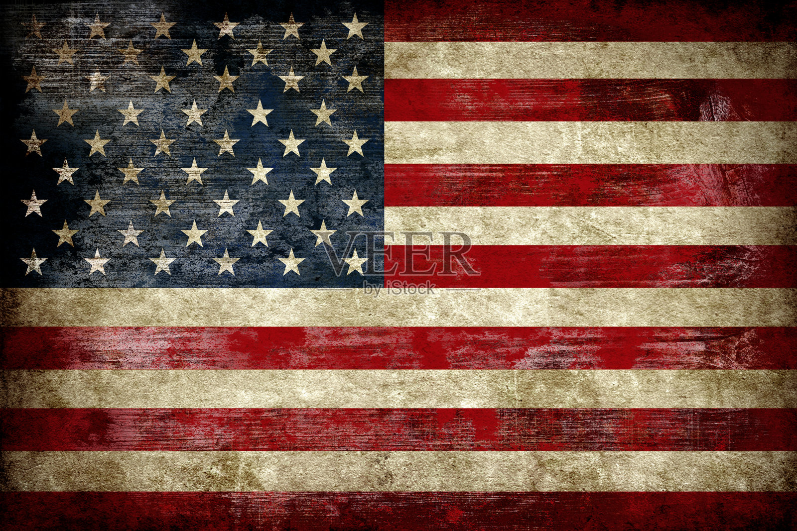 画在木板上的美国国旗照片摄影图片