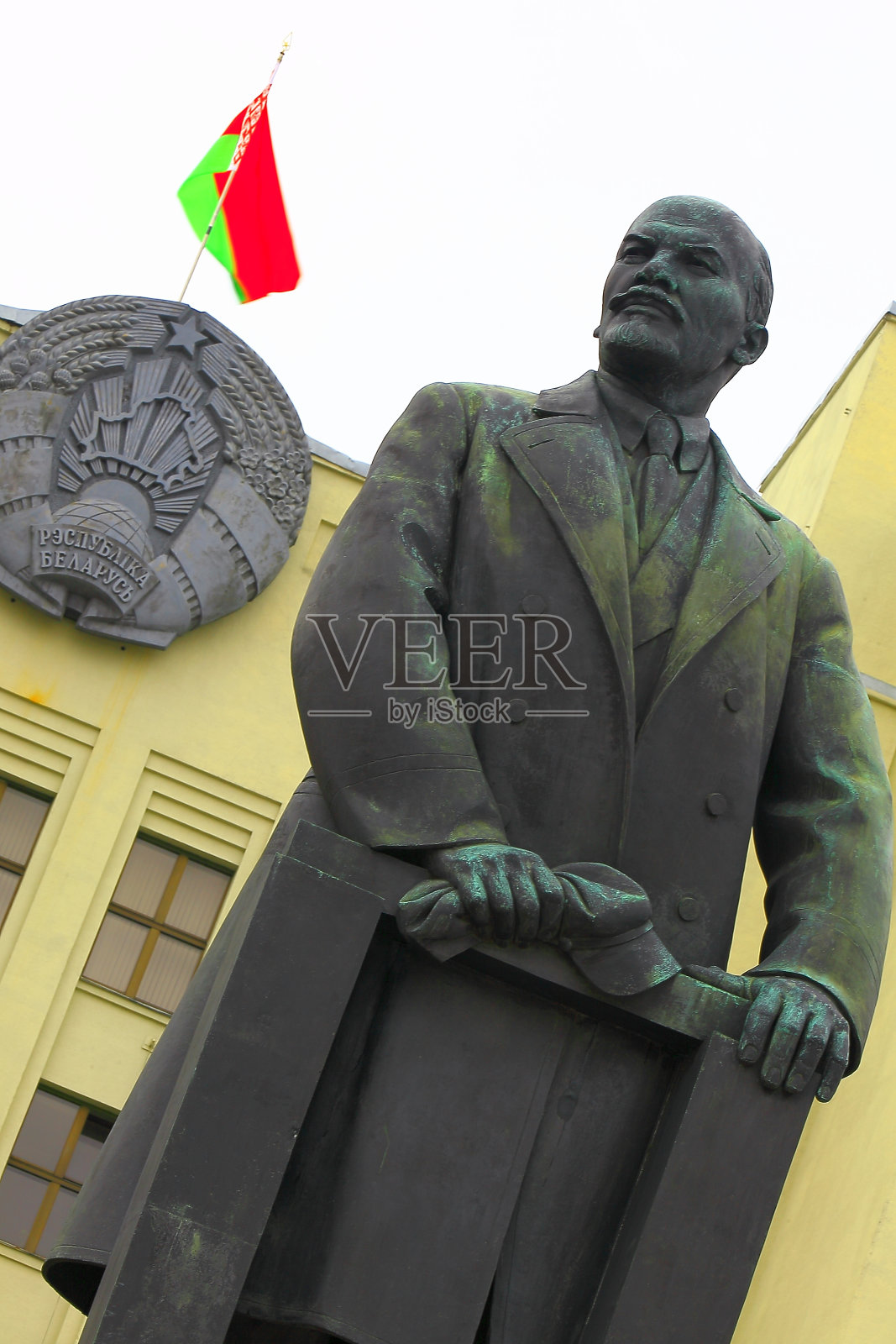 列宁在白俄罗斯明斯克独立广场上照片摄影图片