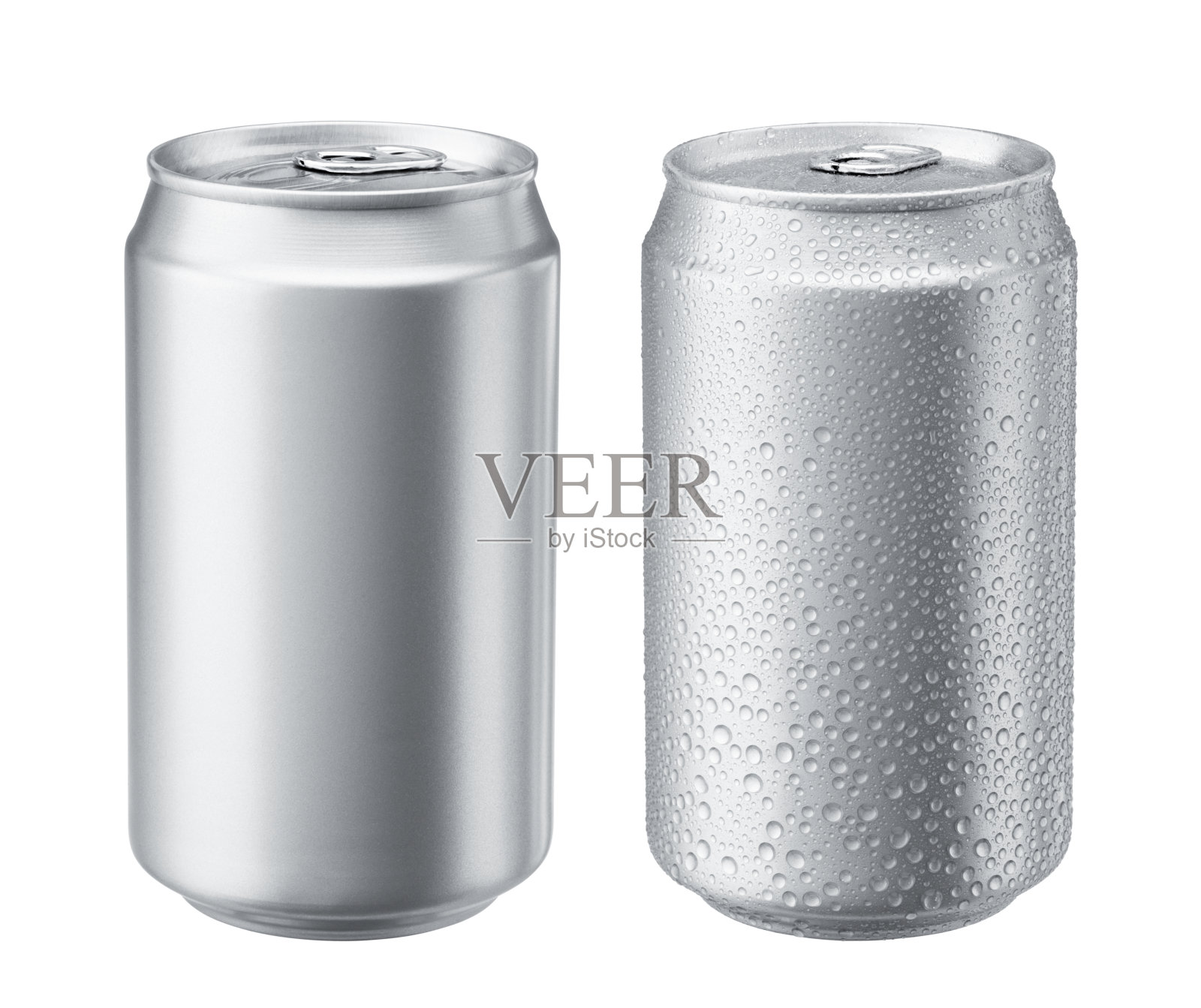 两个铝罐，一个显示汗照片摄影图片
