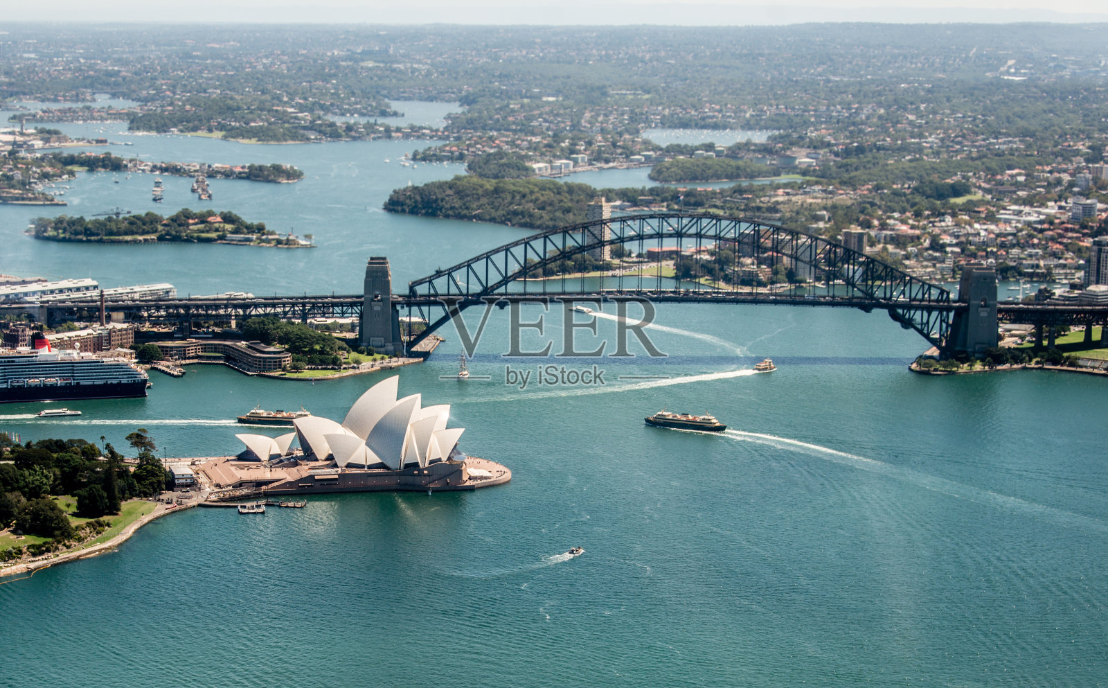 悉尼歌剧院和海港大桥，澳大利亚照片摄影图片