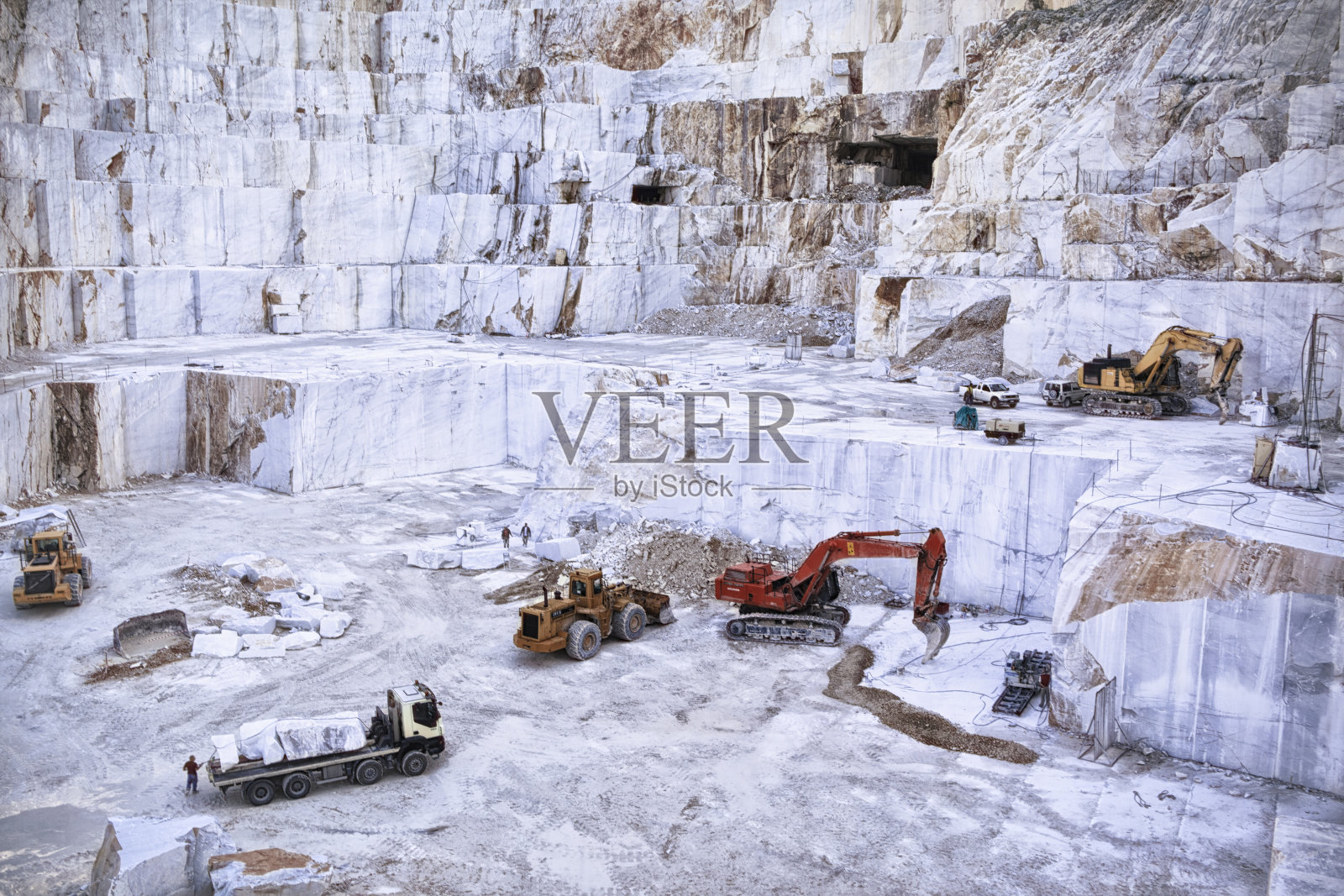 大理石采石场。卡拉拉。照片摄影图片
