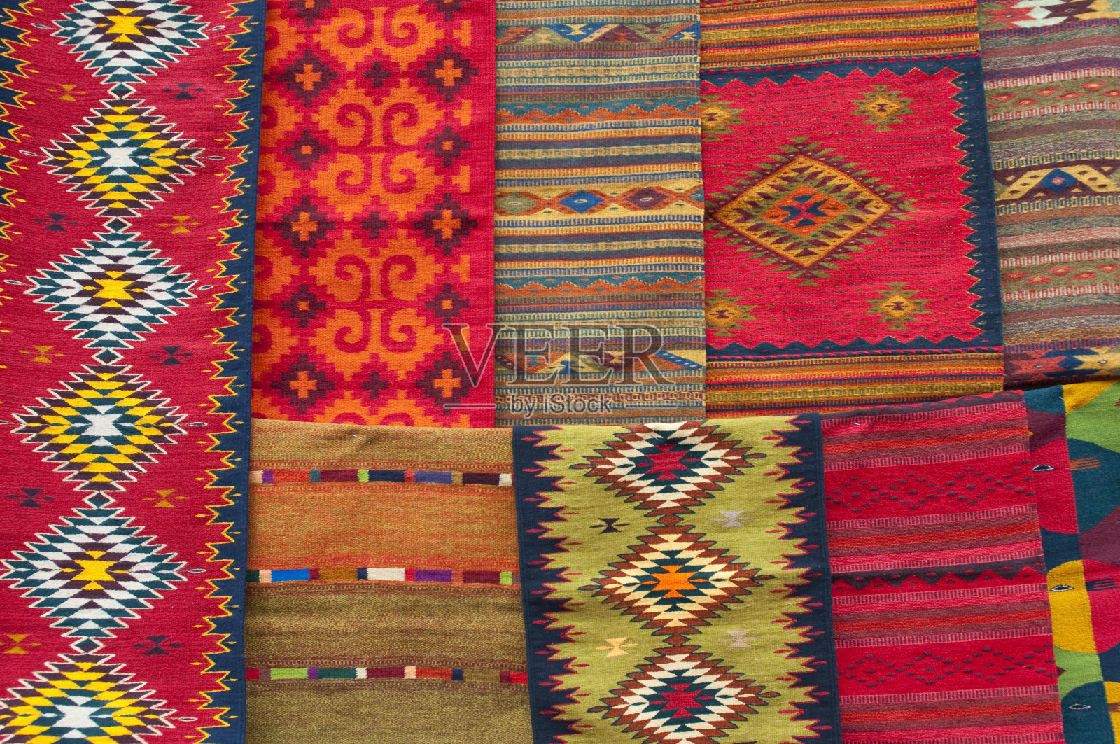 色彩斑斓的瓦哈卡地毯照片摄影图片