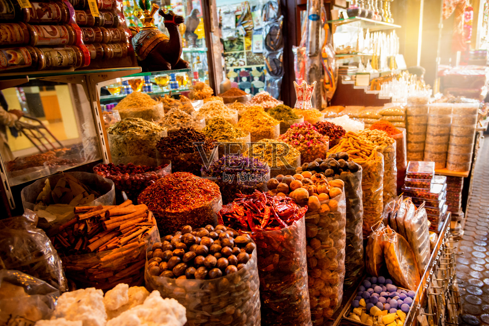 迪拜香料市场的香料照片摄影图片