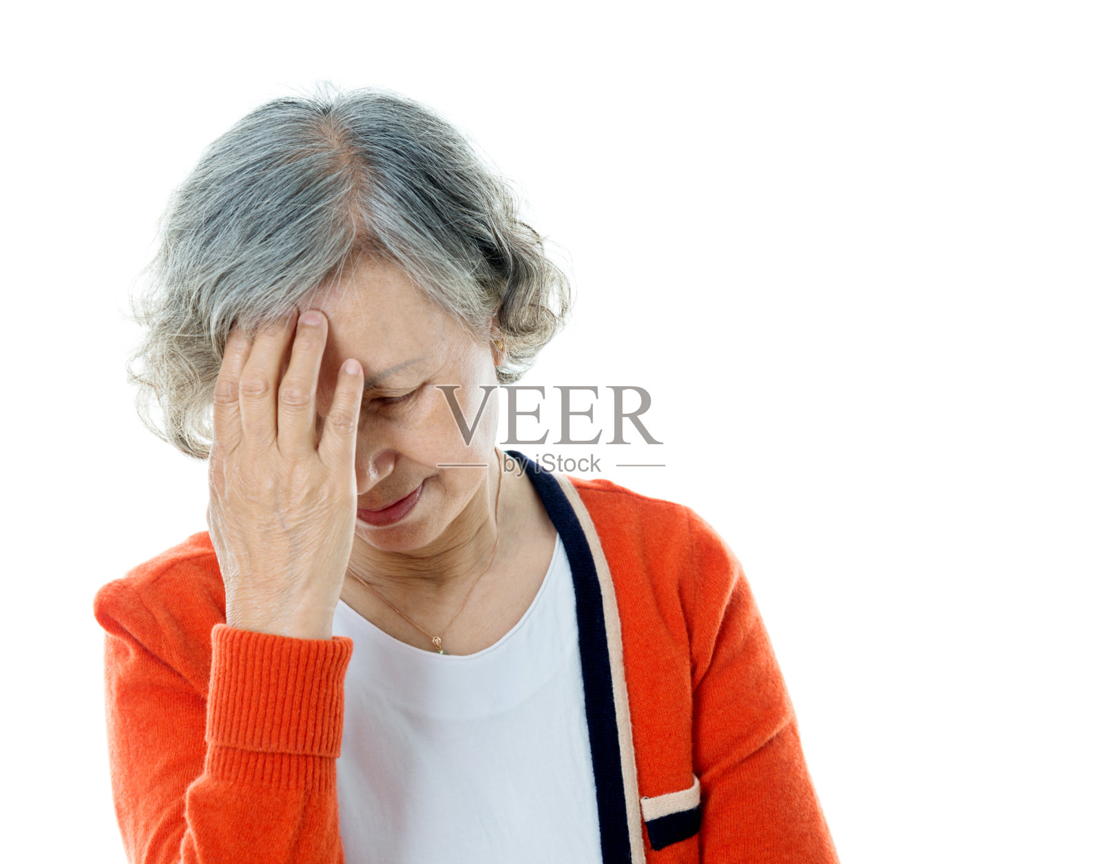 老年妇女头痛照片摄影图片