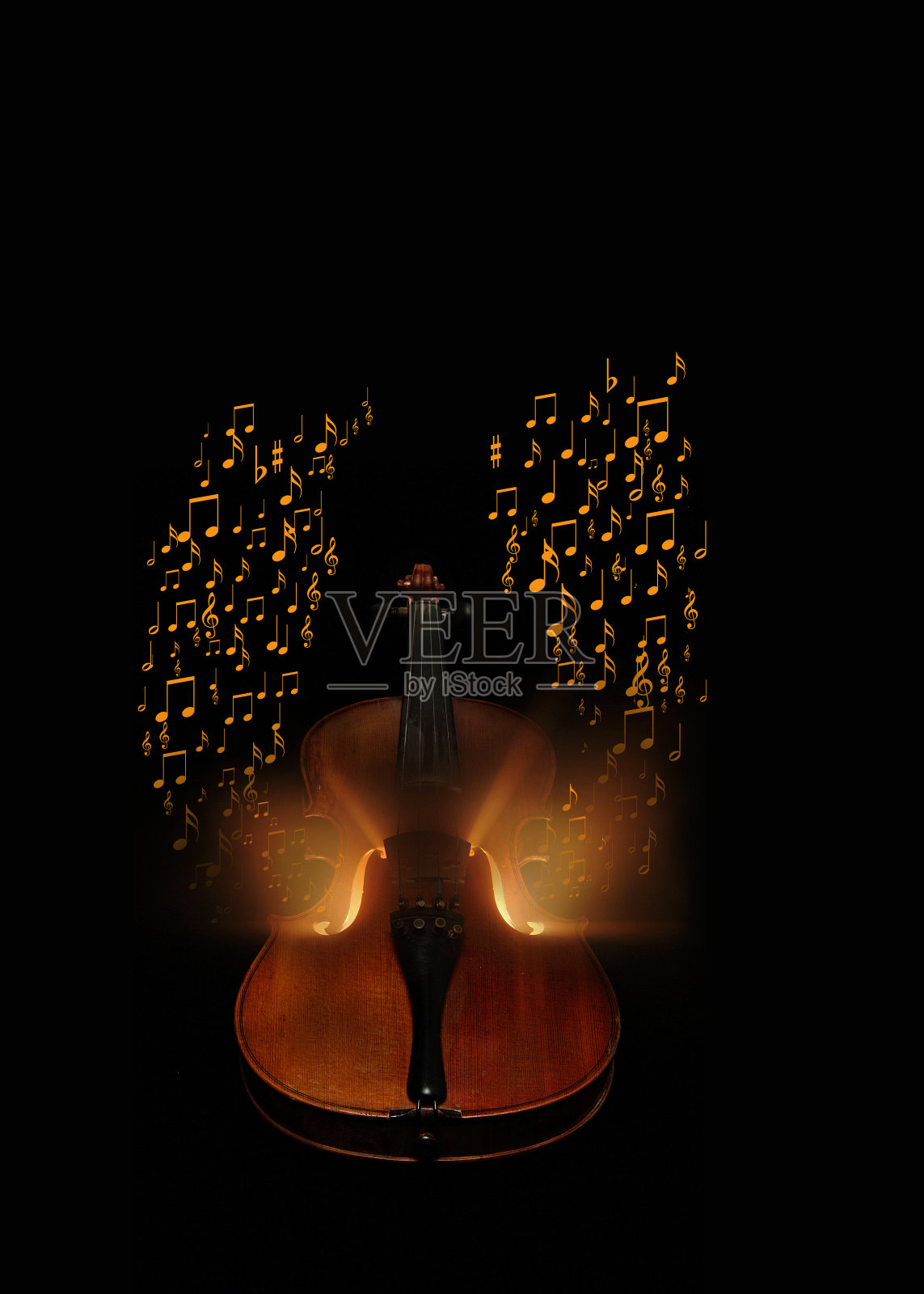 有音符的小提琴照片摄影图片