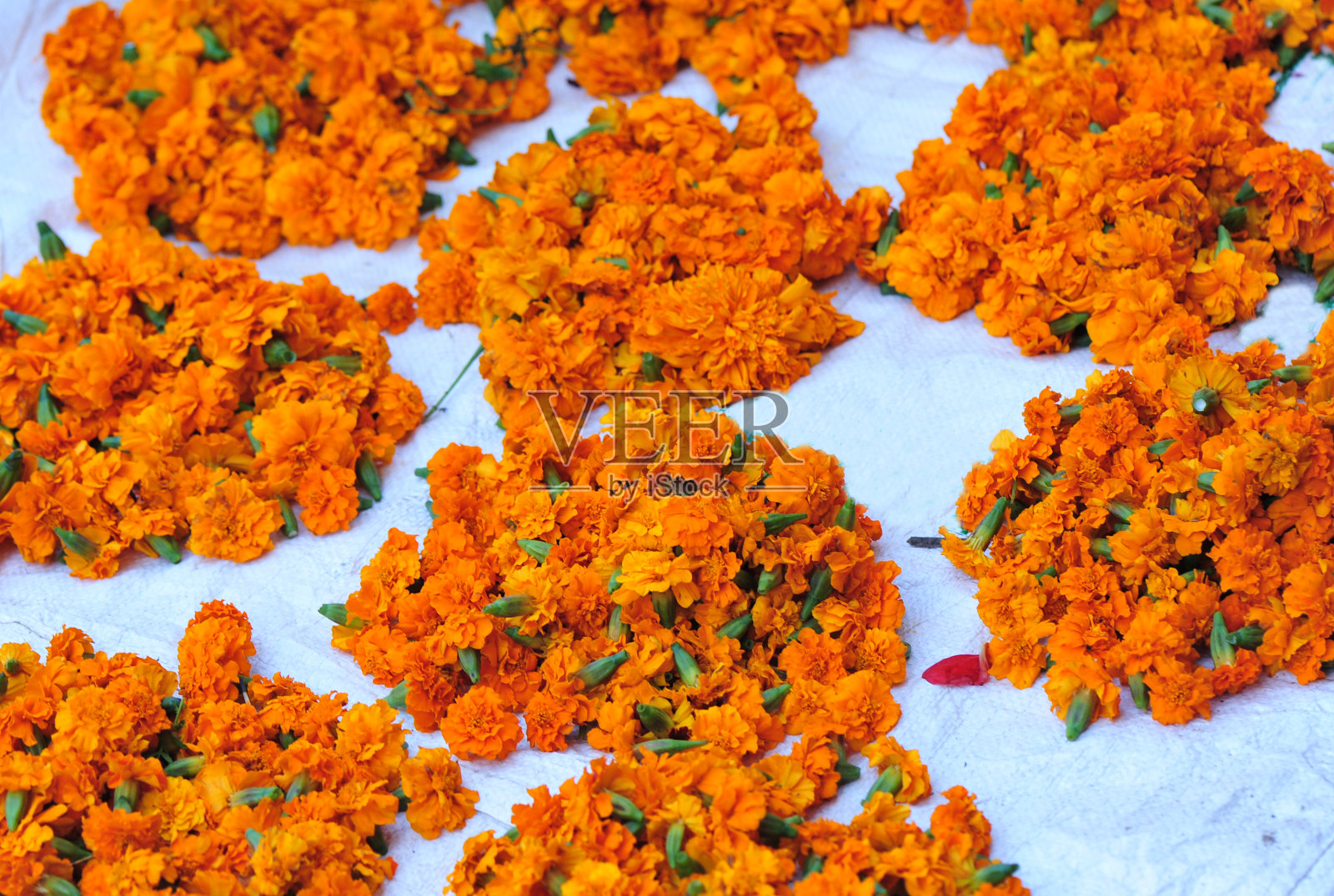 尼泊尔市场上出售的鲜花照片摄影图片