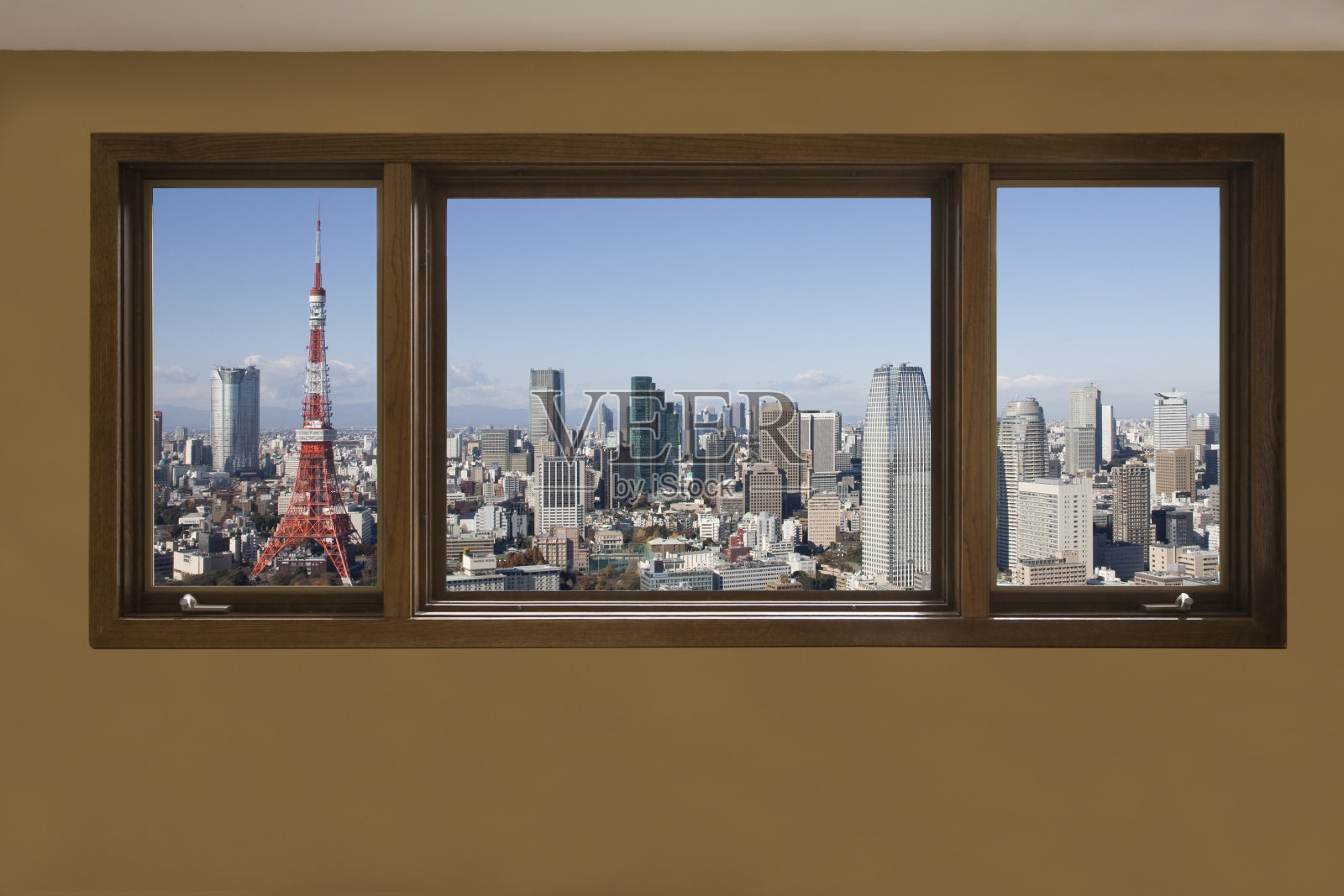 从窗户看东京塔照片摄影图片