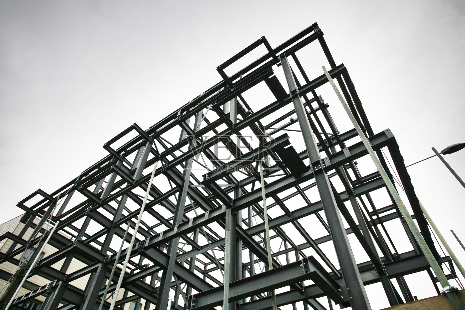 建筑工地钢框架照片摄影图片