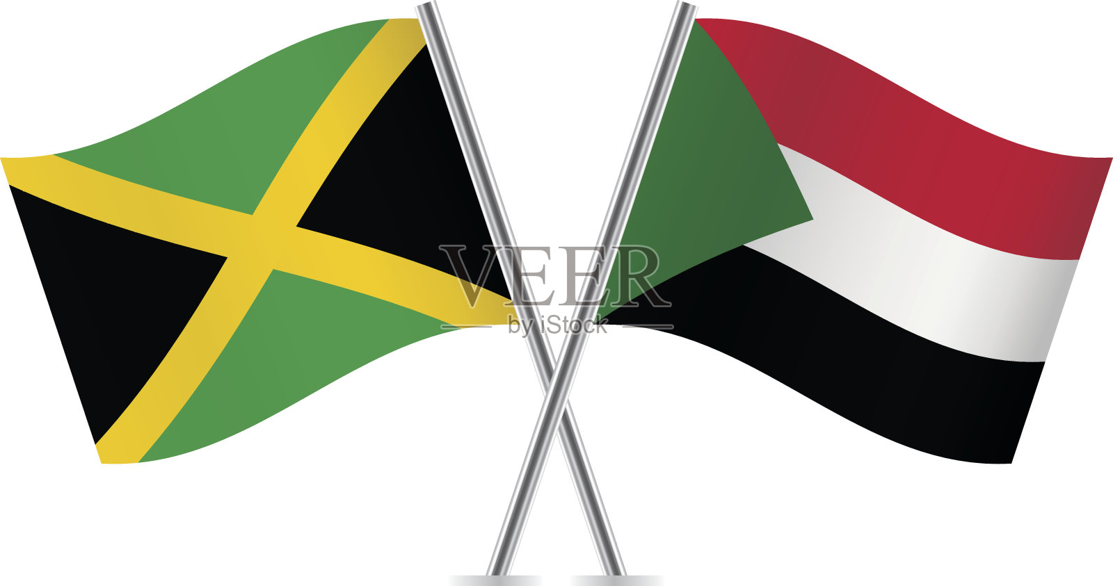 苏丹和牙买加国旗。向量。插画图片素材