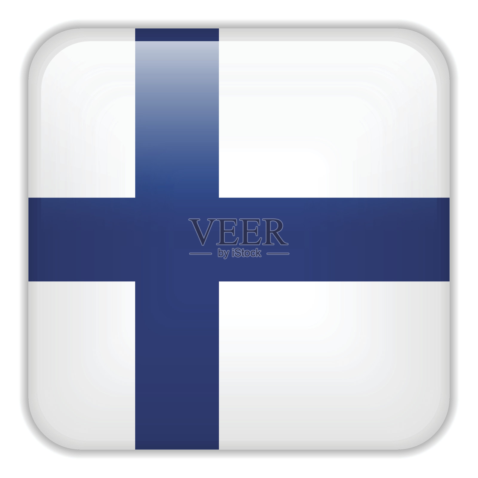 芬兰旗帜智能手机应用程序方形按钮插画图片素材
