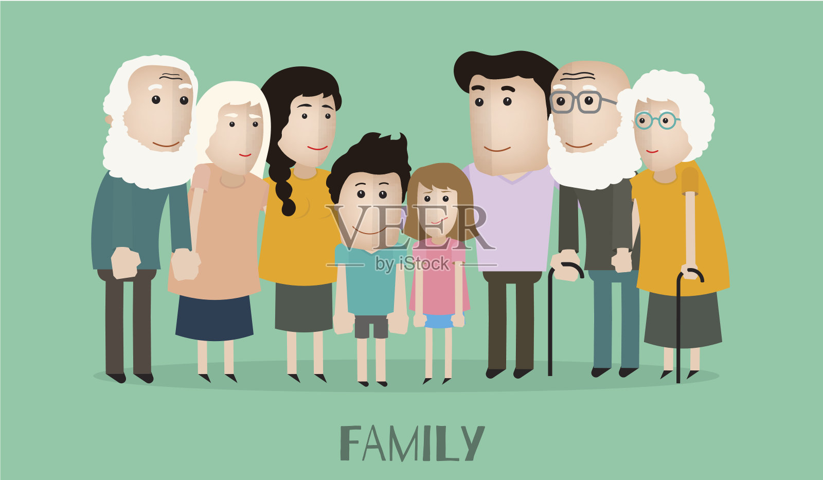 向量有趣的家庭插画图片素材
