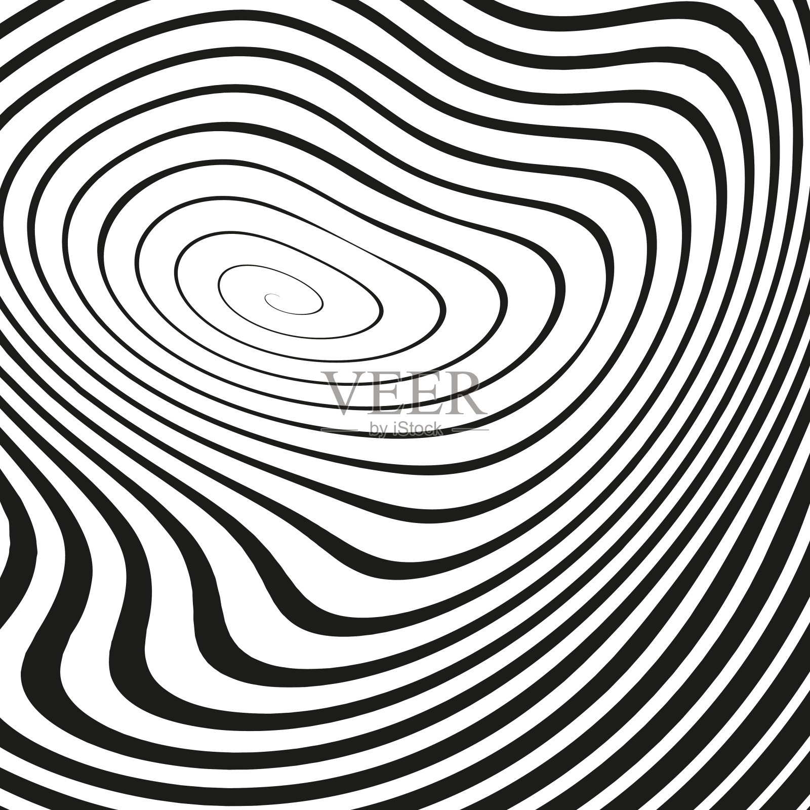 白色上的黑色波纹螺旋插画图片素材