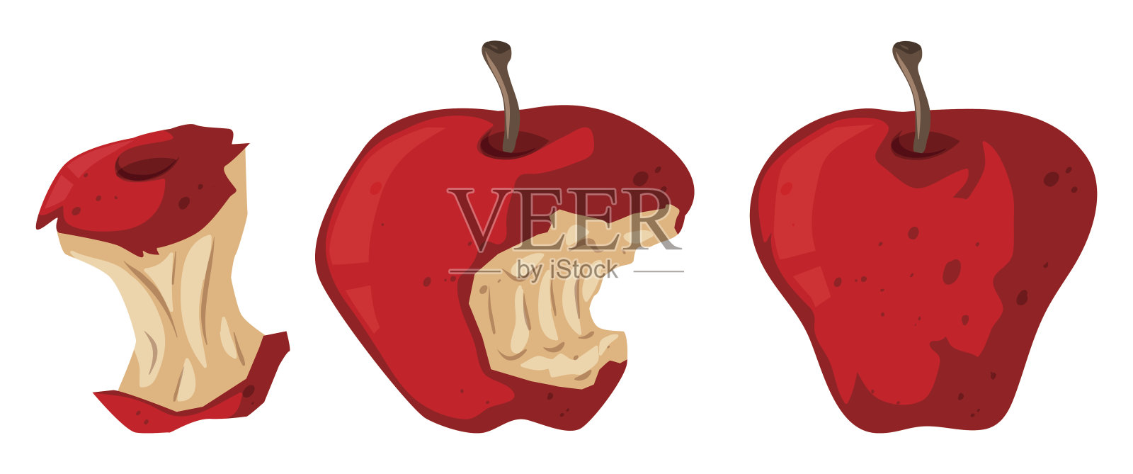 新鲜苹果和烂苹果设计元素图片