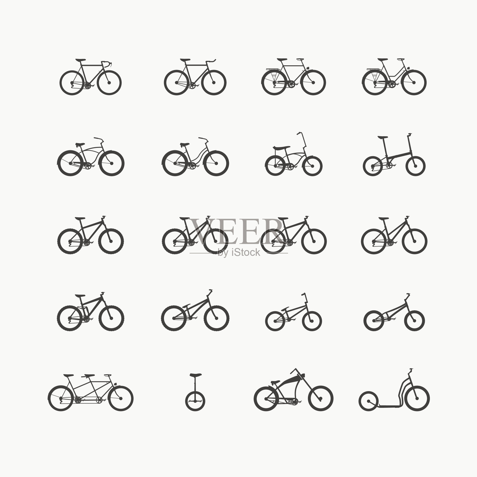 类型的自行车插画图片素材