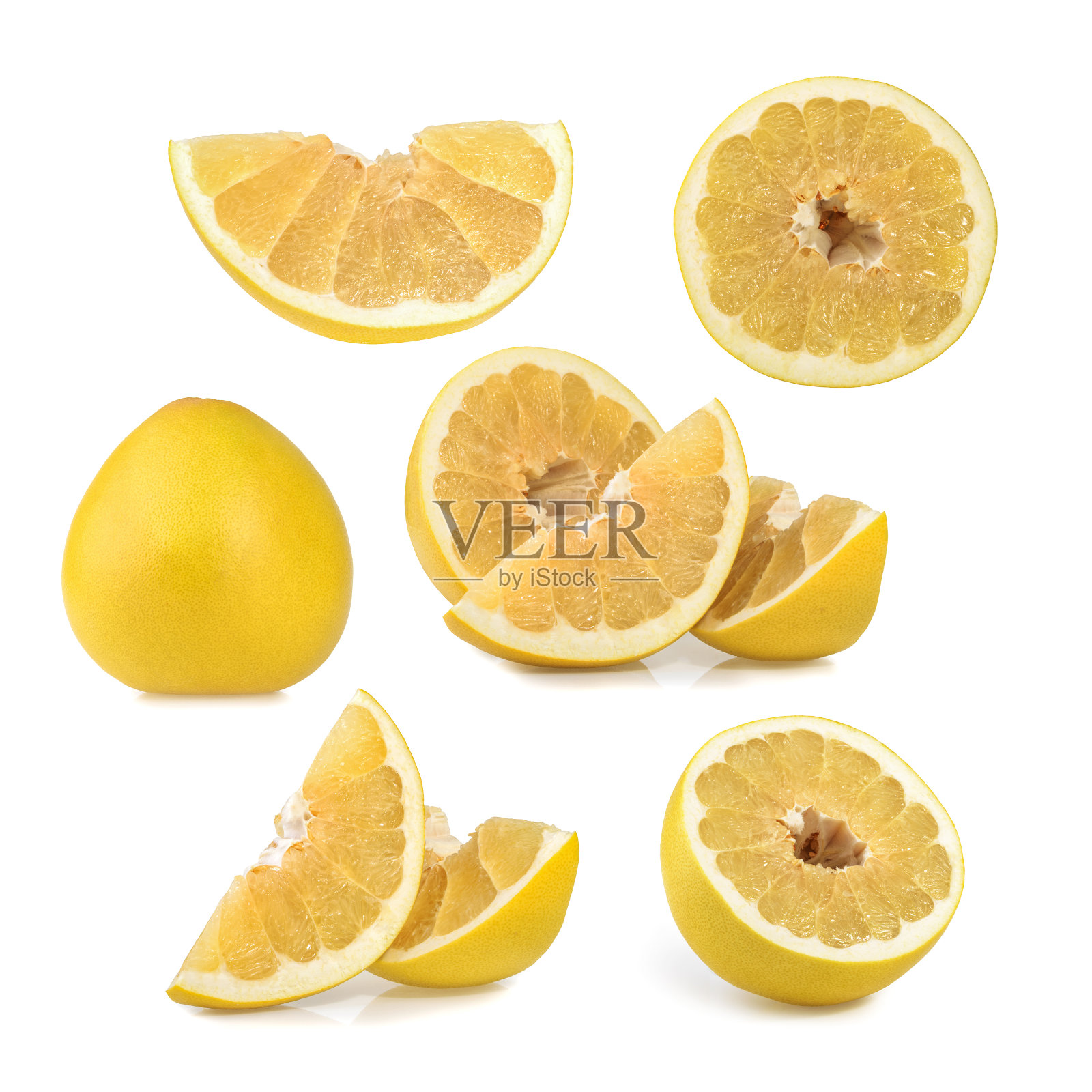 柚子或中国葡萄柚孤立在白色背景照片摄影图片