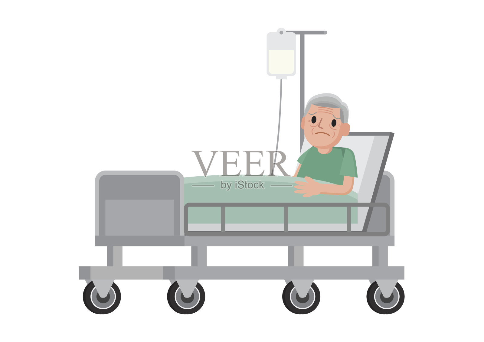 老年男性病人正在医院休息。设计元素图片