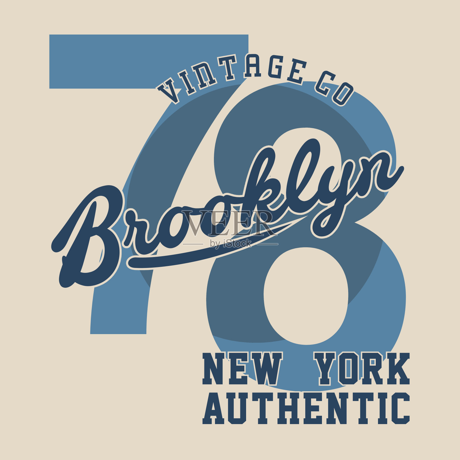 设计字母布鲁克林纽约正宗插画图片素材