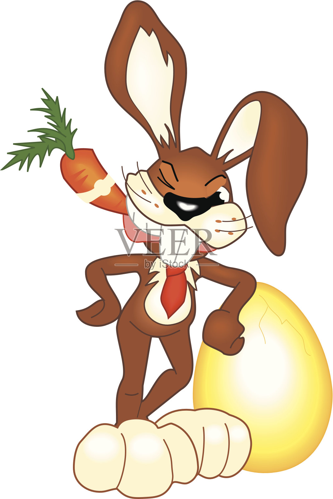 复活节兔子的漫画插图设计元素图片