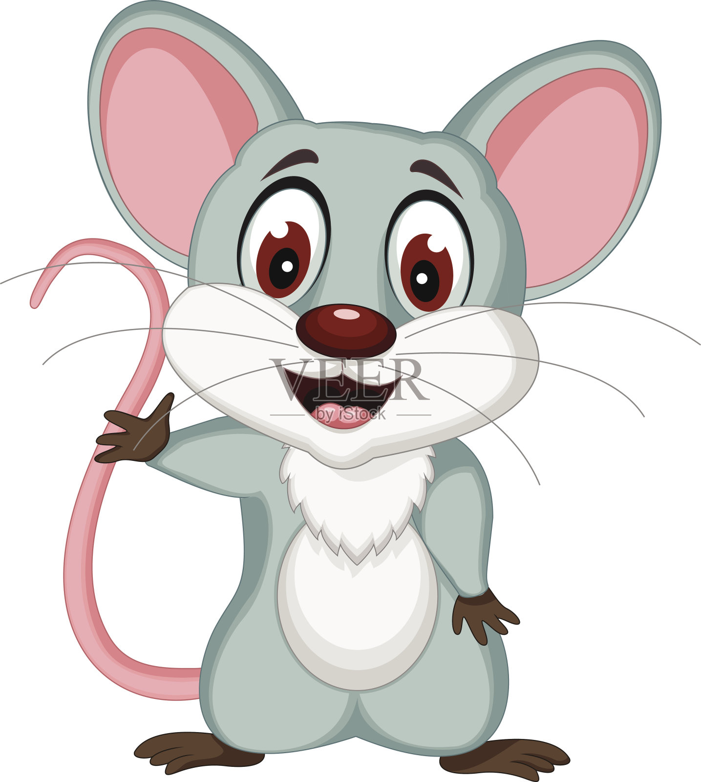 快乐的鼠标卡通造型插画图片素材