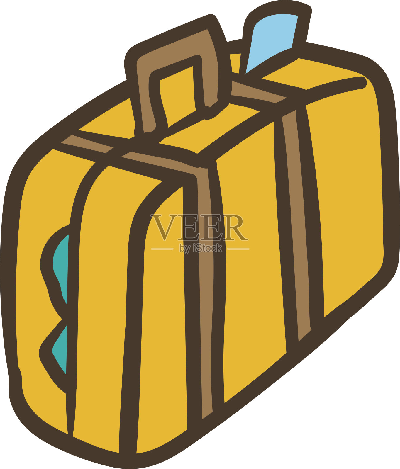 卡通行李或行李公文包设计元素图片
