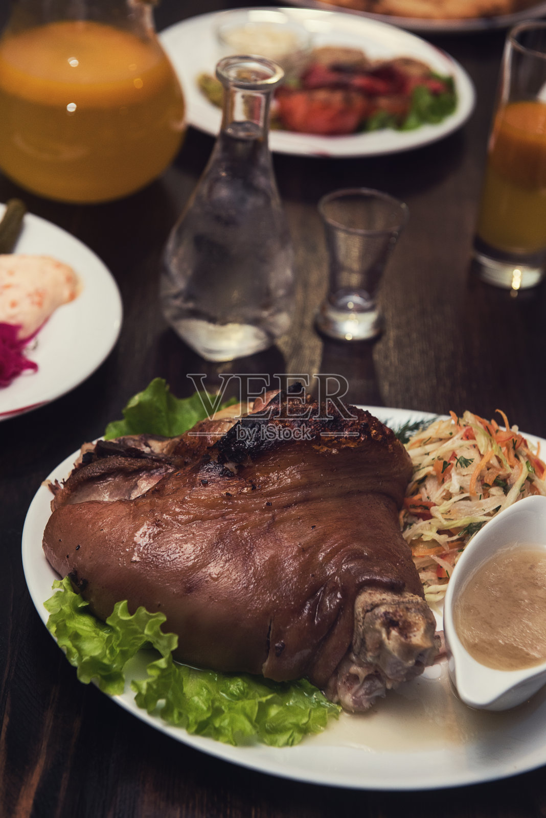 美味的猪肉柄照片摄影图片