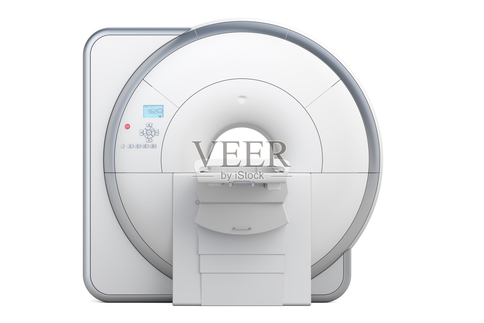 MRI磁共振成像扫描仪，3D渲染孤立的白色背景设计元素图片