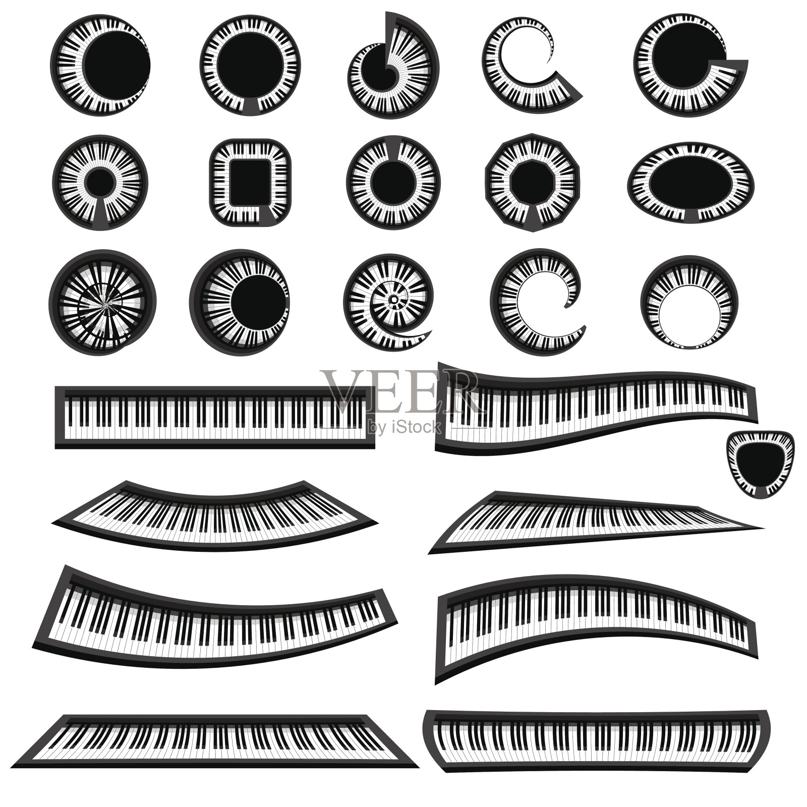 音乐钢琴键盘插画图片素材