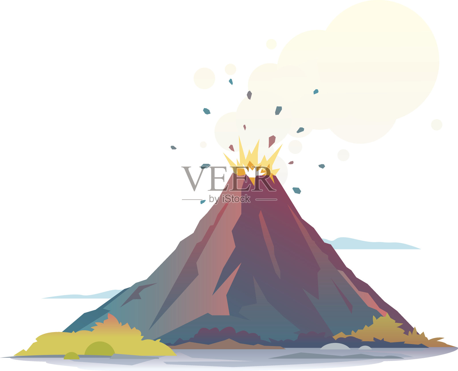 火山喷发设计元素图片