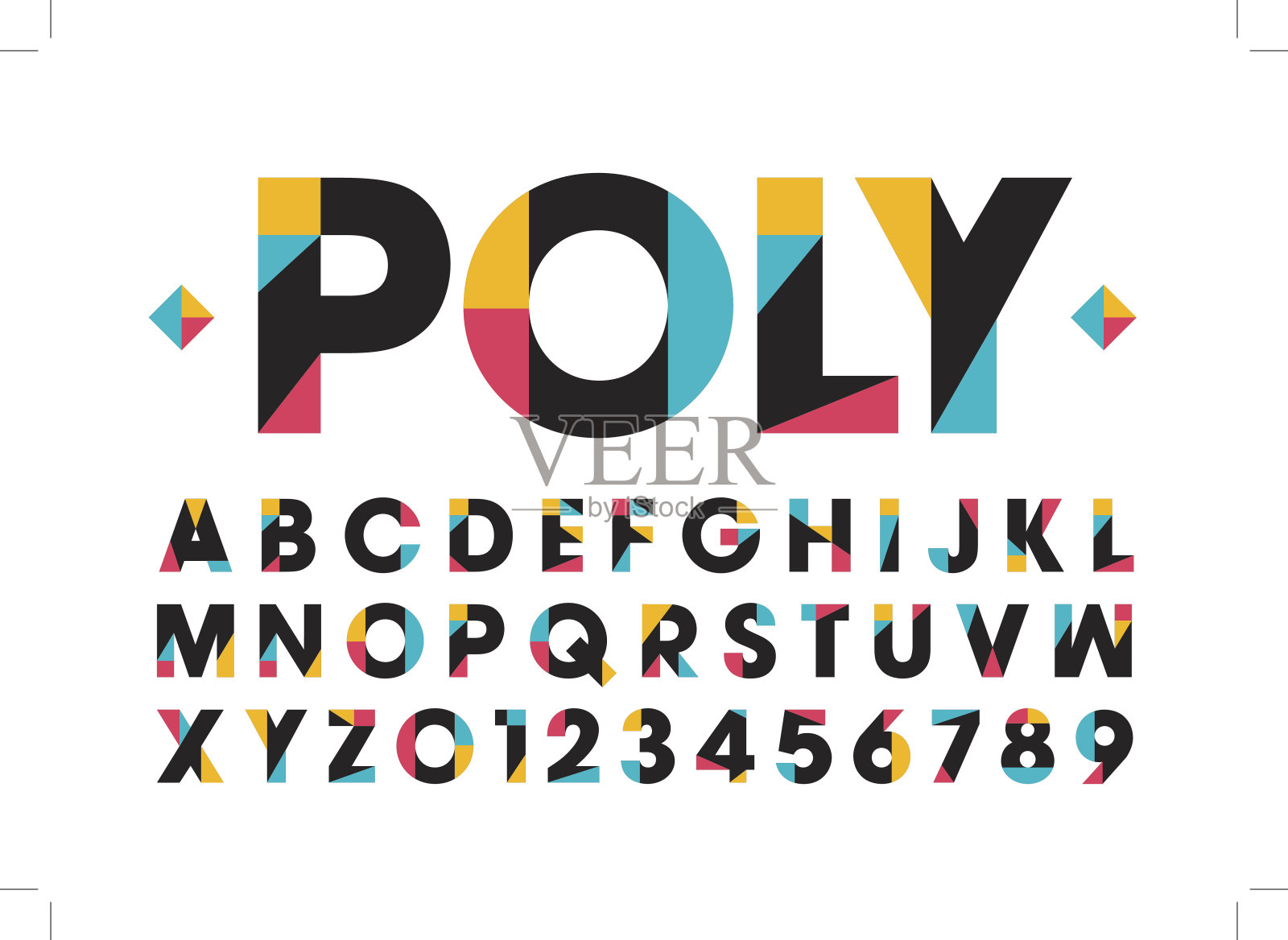现代彩色字母设计元素图片