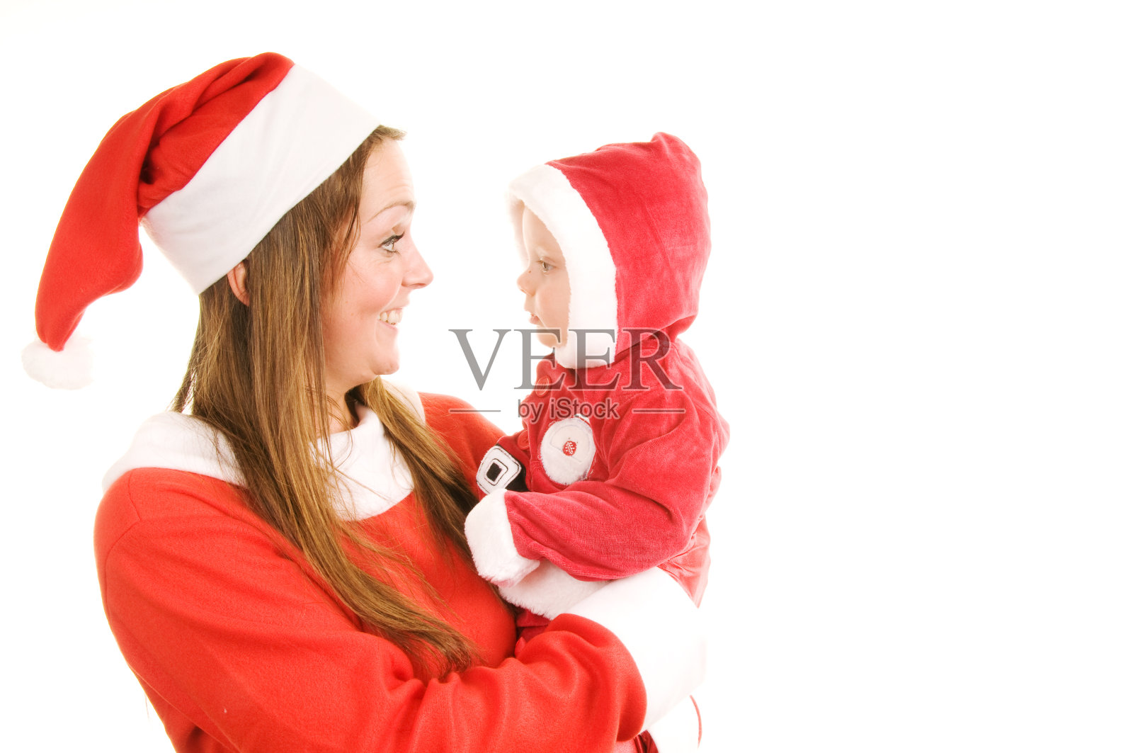圣诞老人和圣诞宝贝照片摄影图片