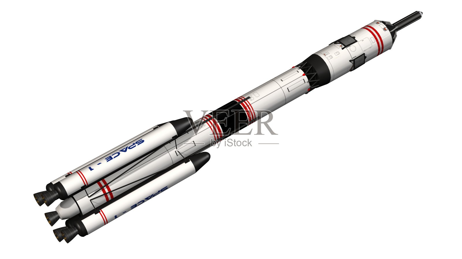 太空火箭运载火箭孤立在白色之上插画图片素材