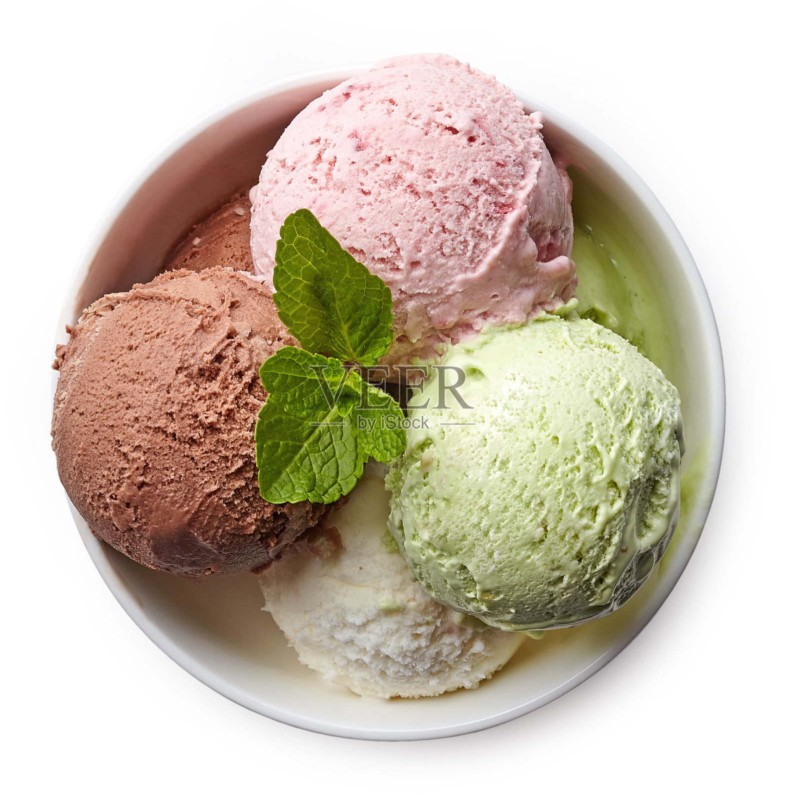一碗五颜六色的冰淇淋照片摄影图片