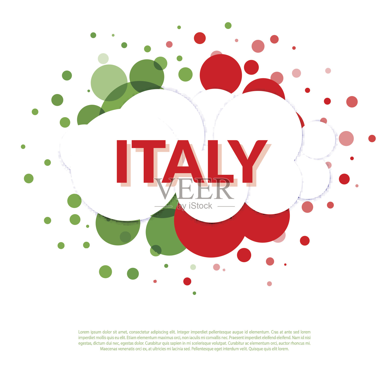 意大利国旗的旗帜插画图片素材