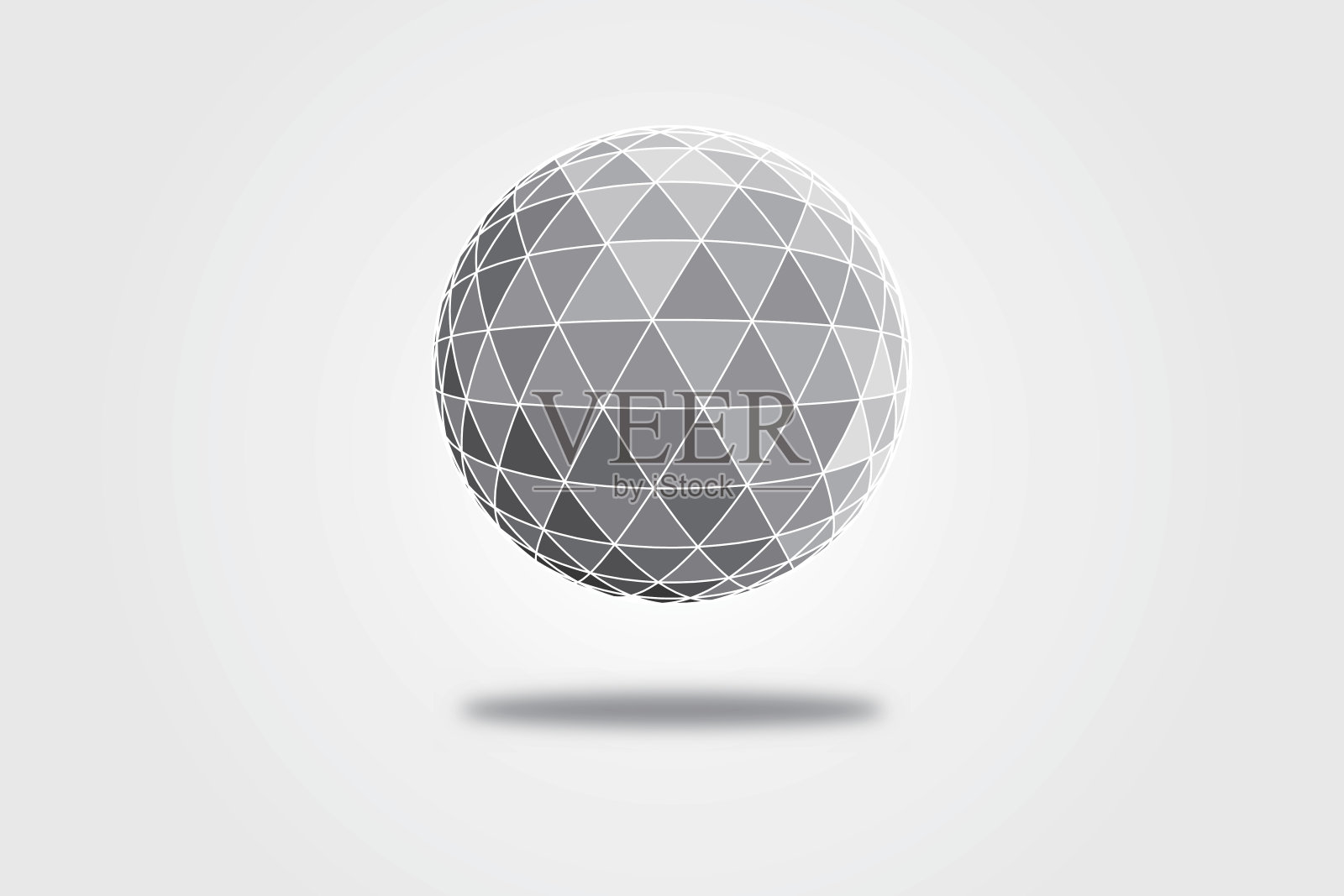 3D多边形水晶球插画图片素材