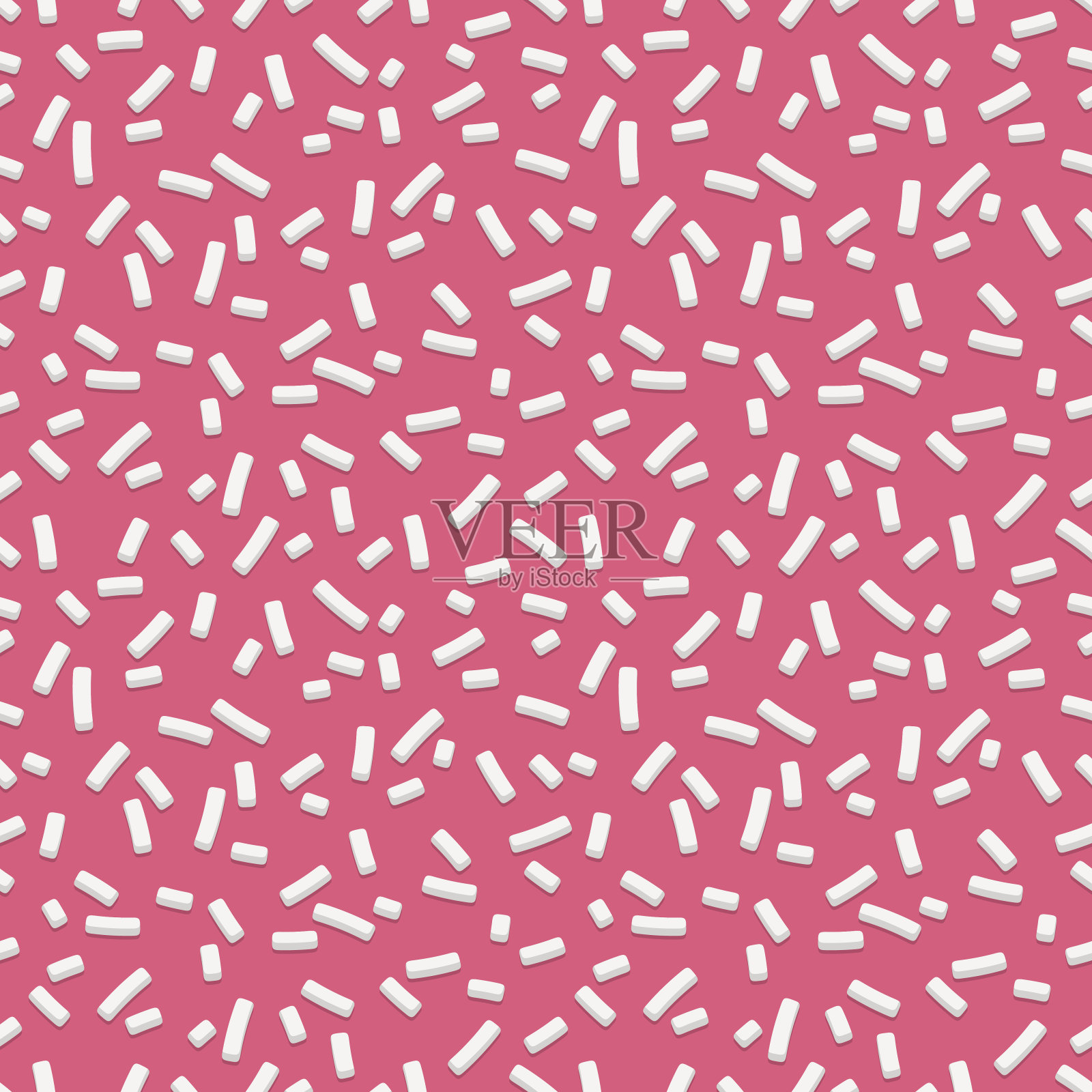 粉色甜甜圈釉，点缀无缝图案插画图片素材