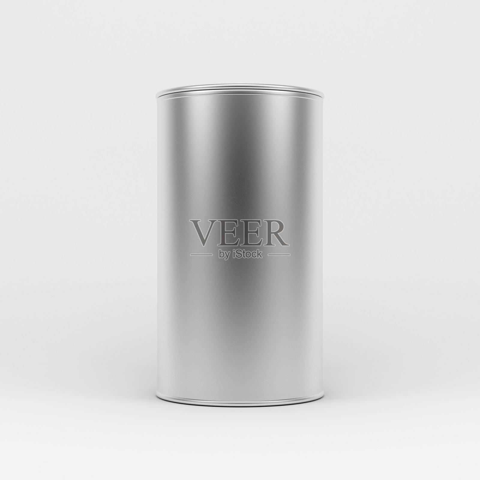金属锡罐的灰色背景，3d渲染设计元素图片