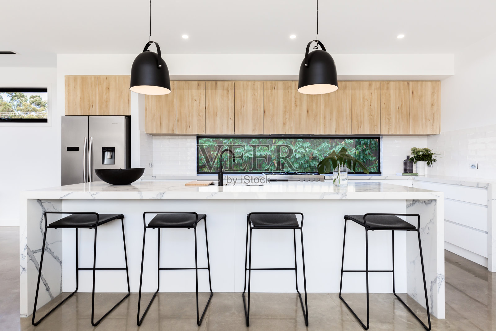大型豪华澳大利亚厨房大理石岛长凳照片摄影图片