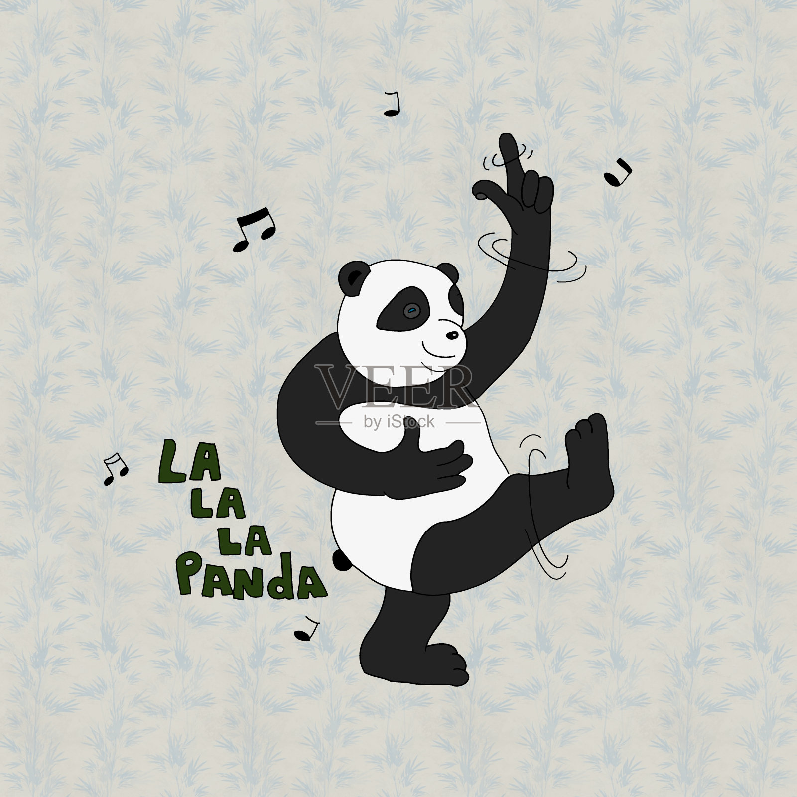拉拉熊猫插画图片素材