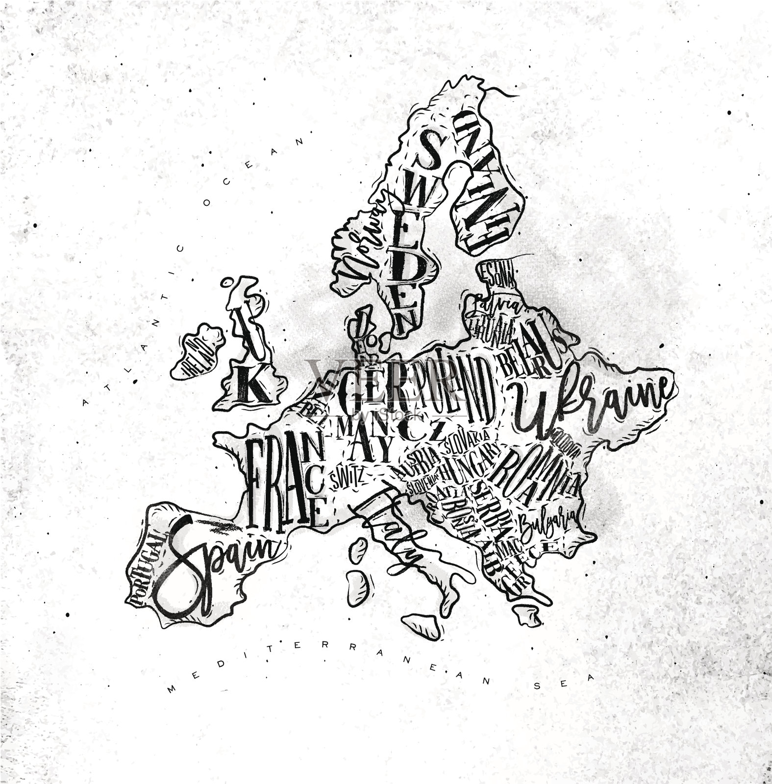 欧洲的地图插画图片素材