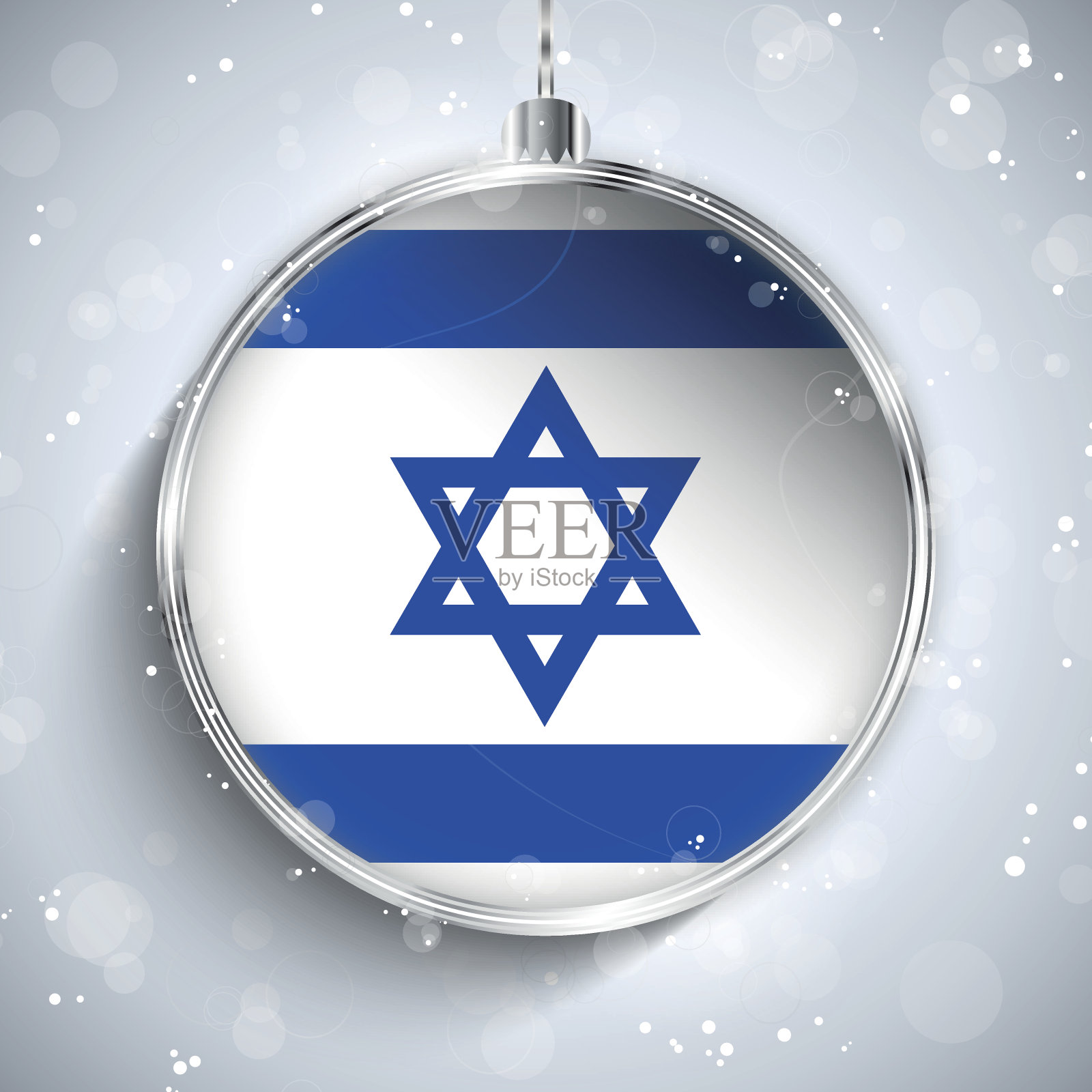 圣诞快乐，带国旗的银球以色列插画图片素材