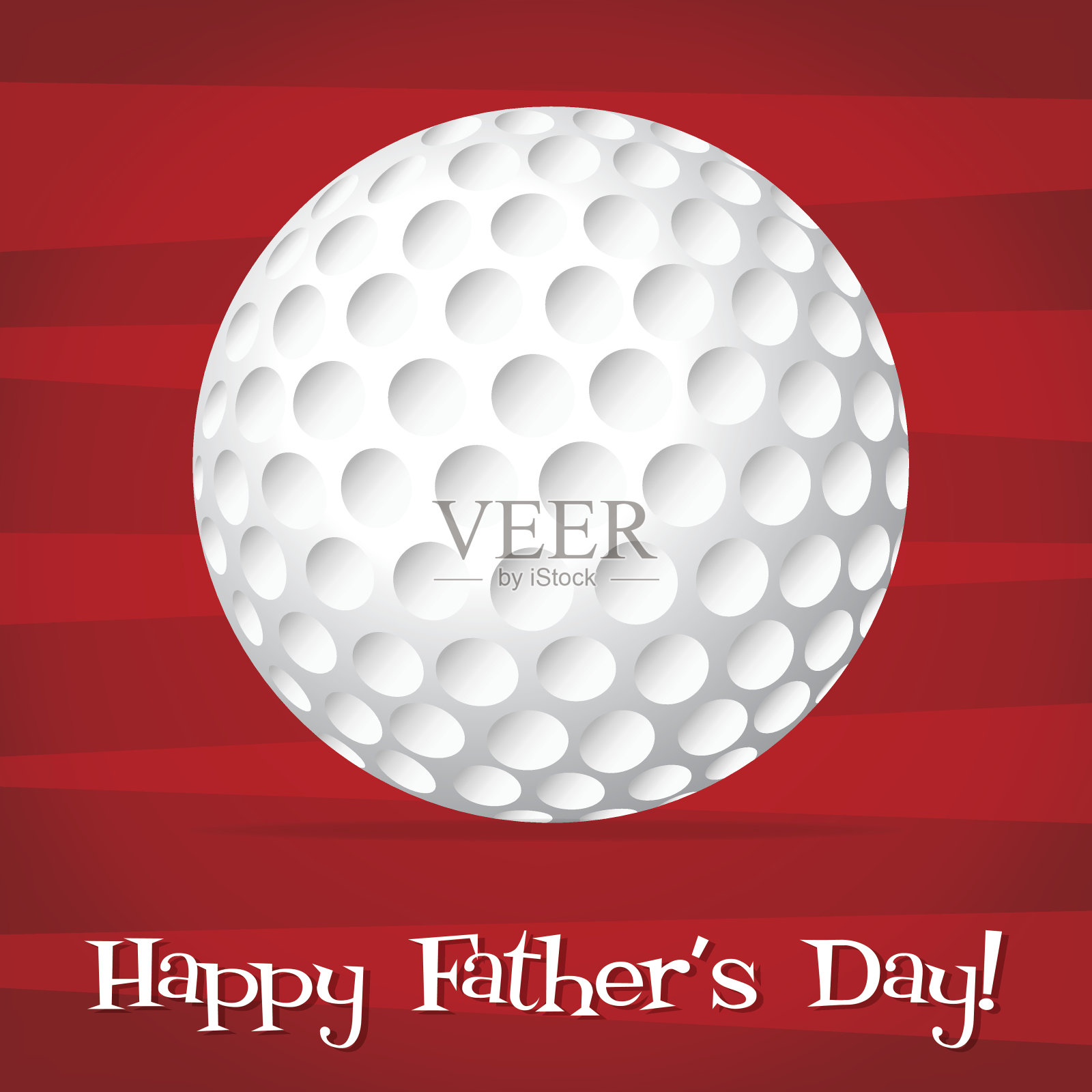 明亮的高尔夫球父亲节快乐矢量格式的卡片。插画图片素材
