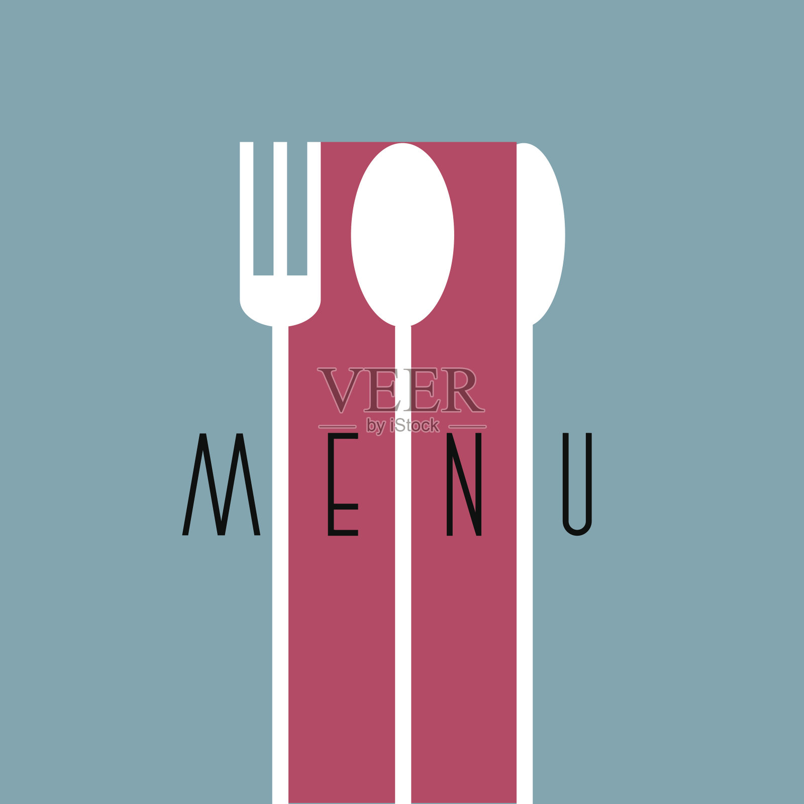 时尚的餐厅菜单设计在最小的风格-变化6插画图片素材