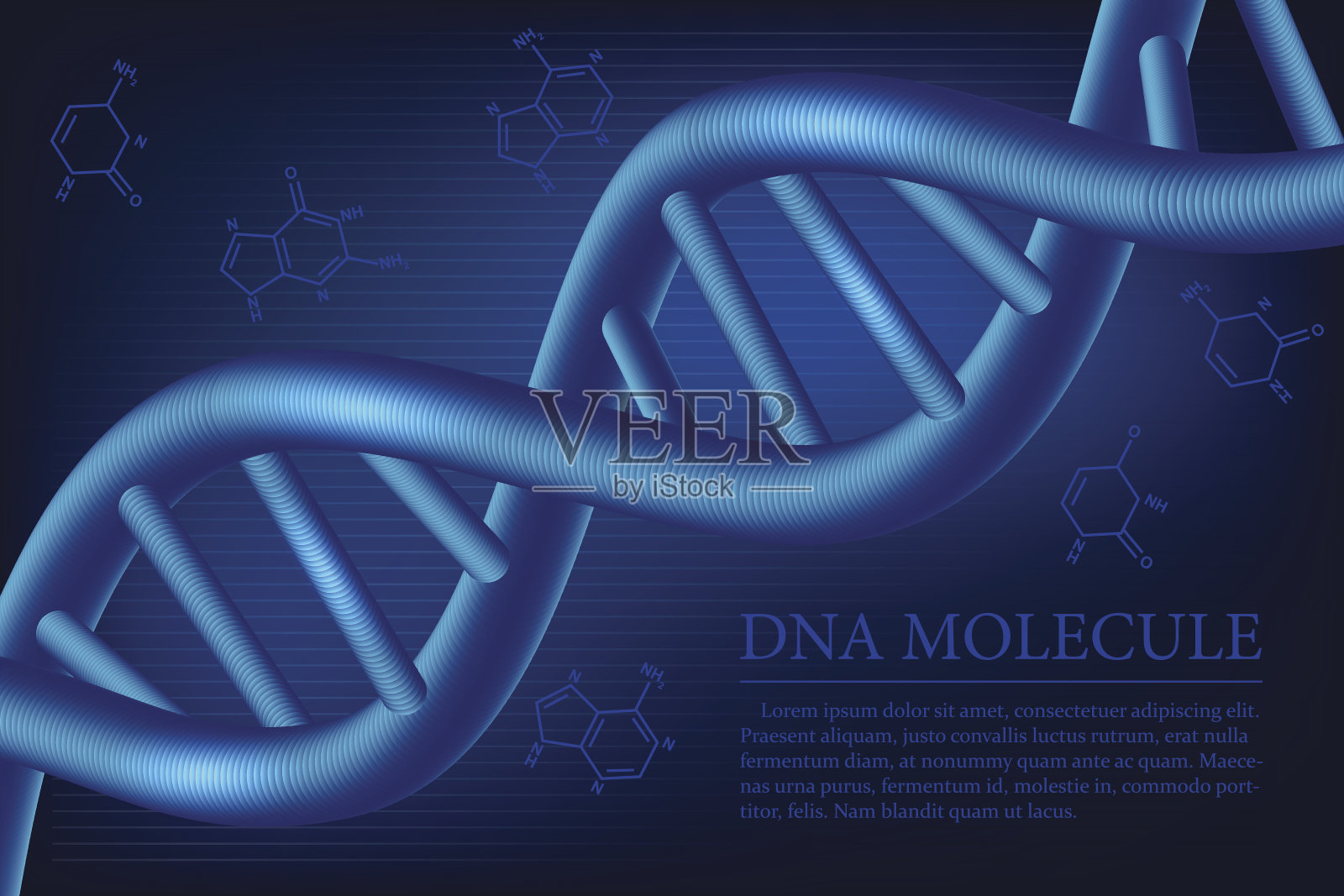 DNA分子的背景。矢量插图。插画图片素材